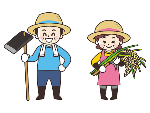 Man And Woman Of Rice Farmers Stock Illustration - Download Image Now -  Adult, Agricultural Activity, Agriculture - iStock