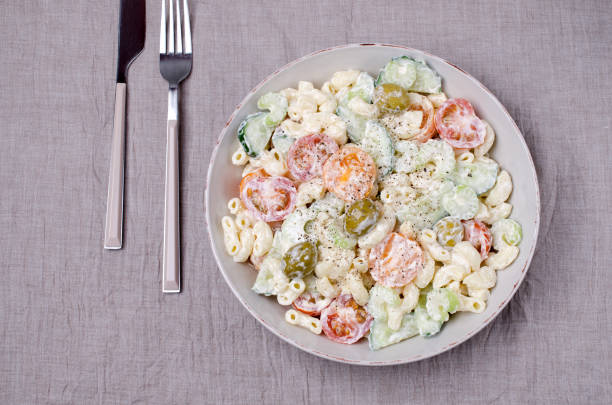 istock Salad with pasta and raw vegetables 1137467087