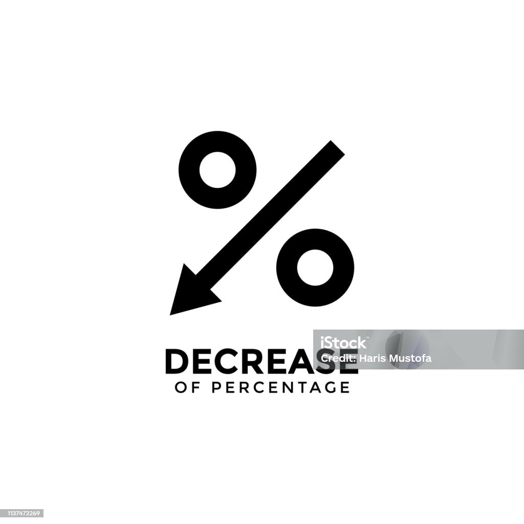 Decrease Percentage Graphic Design Template Vector Illustration Stock ...