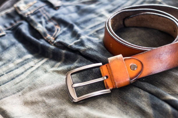 istock Blue jeans with Belt, Denim jeans texture, Denim background texture. 1137473375