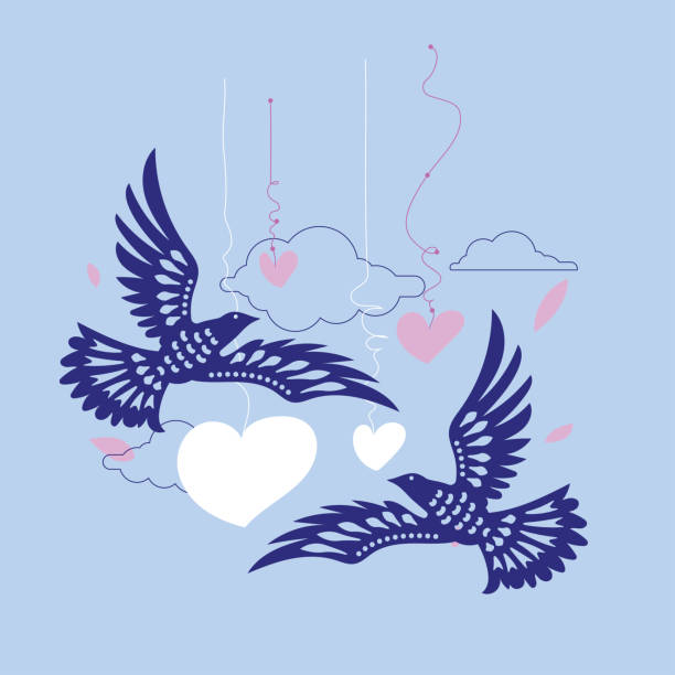 istock Two Doves or Paloma Flying with Heart Background in the Sky 1137475830