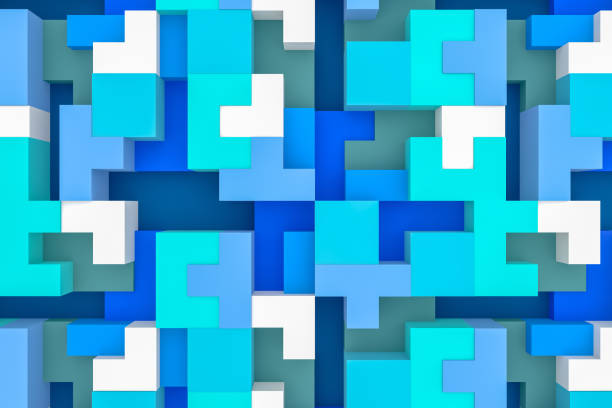 istock 3D Abstract geometric shapes, logic game 1137477340