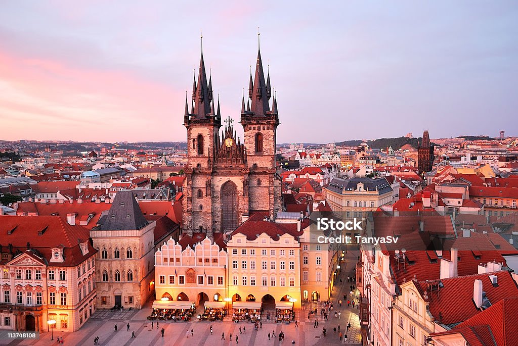 Prague. Tyn Church of Our Lady  Architecture Stock Photo