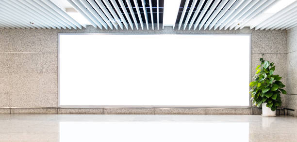 istock Blank billboard on the corridor of airport 1137481307