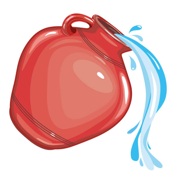 Pitcher of water, pouring water.vector Pitcher of water, pouring water.vector cartoon of hand pouring water pitcher stock illustrations
