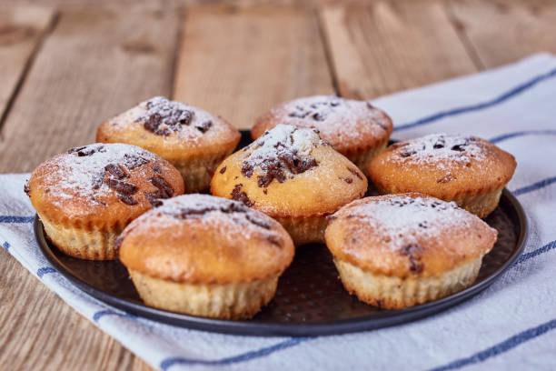 istock Homemade cupcakes with chocolate and powdered sugar 1137482255