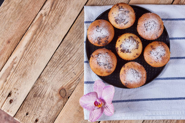 istock Homemade cupcakes with chocolate and powdered sugar 1137482331