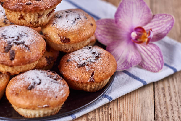 istock Homemade cupcakes with chocolate and powdered sugar 1137482394