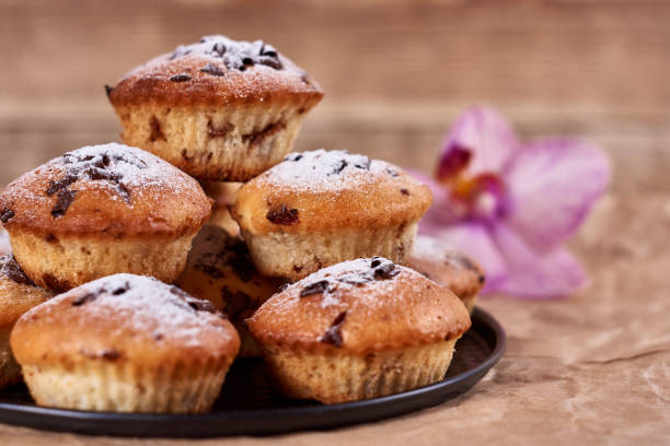 istock Homemade cupcakes with chocolate and powdered sugar 1137482435