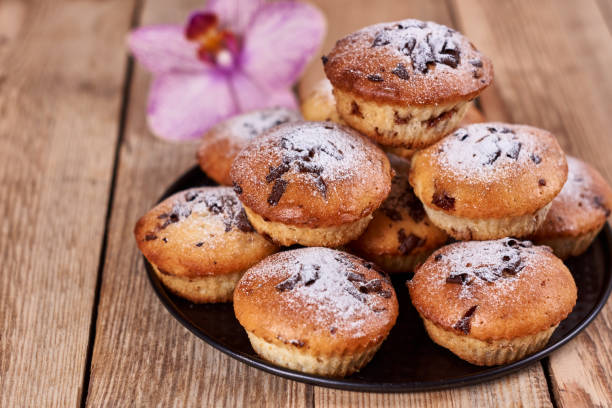 istock Homemade cupcakes with chocolate and powdered sugar 1137482945
