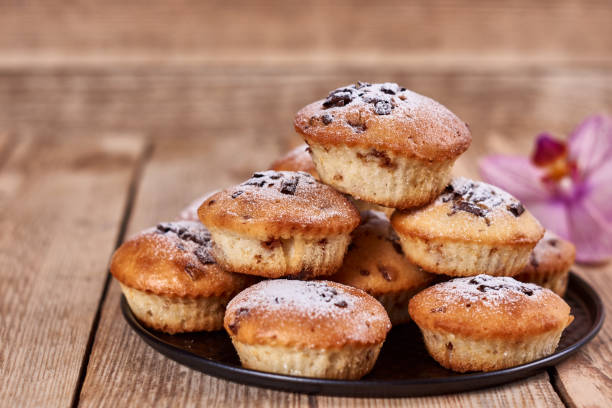 istock Homemade cupcakes with chocolate and powdered sugar 1137482958