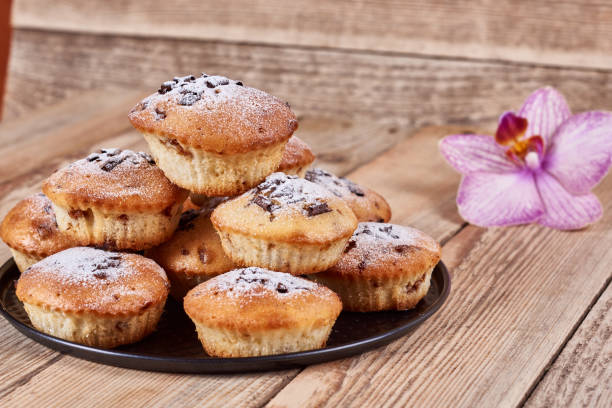 istock Homemade cupcakes with chocolate and powdered sugar 1137482968