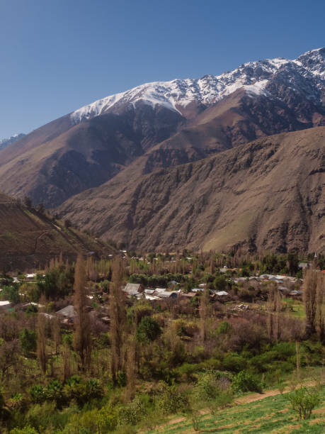 vista da cordilheira dos andes como visto do vale de elqui no chile - coquimbo region - fotografias e filmes do acervo