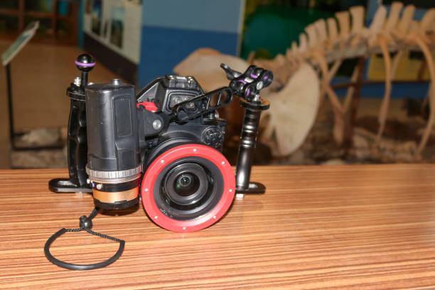 istock Camera in the underwater housings tools for study marine research. 1137484142