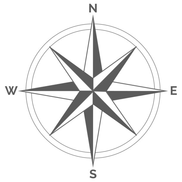 ветер поднялся на белом фоне. векторный компас дизайн - wind instrument stock illustrations
