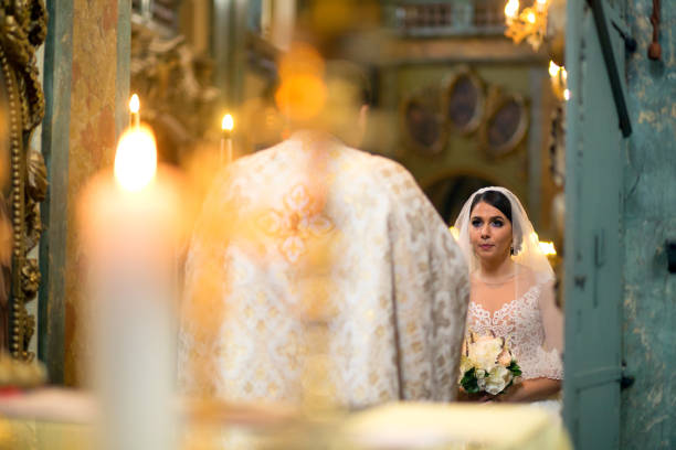 istock Beautiful bride in the Church 1137486113