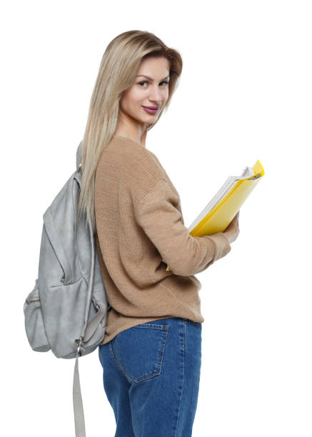 istock Back view of woman student. 1137487543