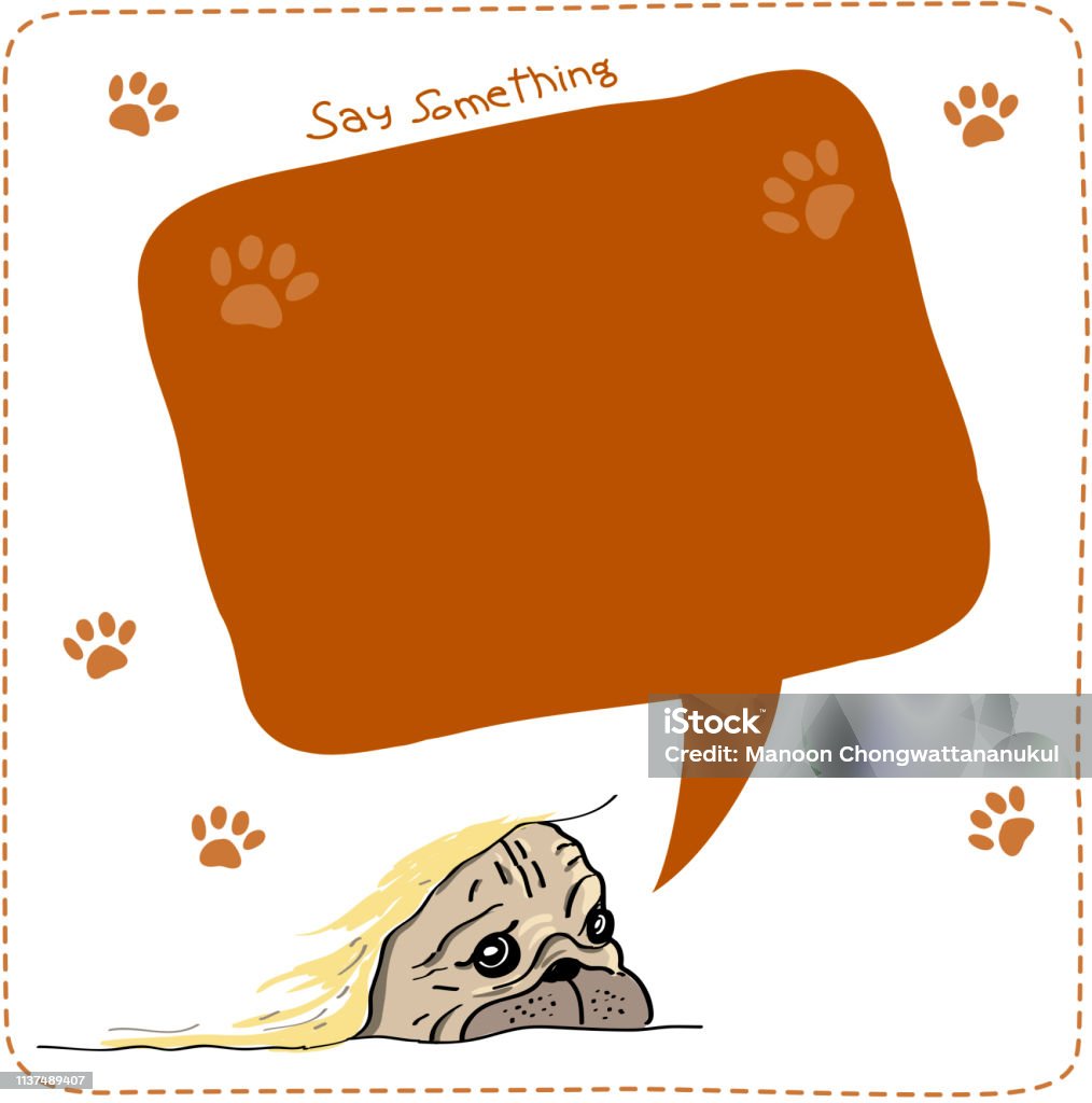 Bored dog expression card vector illustration of bored dog on white background and wording balloon pop up from above Boredom stock vector