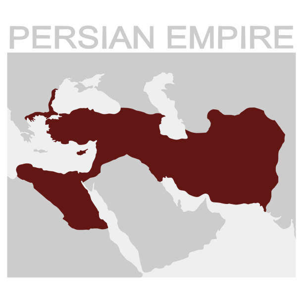 векторная карта персидской империи - empire stock illustrations