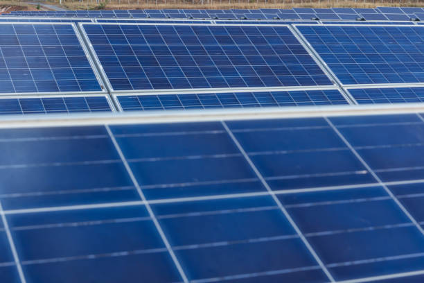 Solar panel, alternative electricity source - concept of sustainable resources, And this is a new system that can generate electricity more than the original, This's the sun tracking systems.