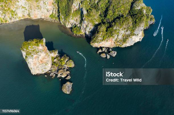 View From Above Stunning Aerial View Of The Ao Nang Tower One Of Krabis Most Famous Rock Formation Ao Nang Krabi Thailand Stock Photo - Download Image Now