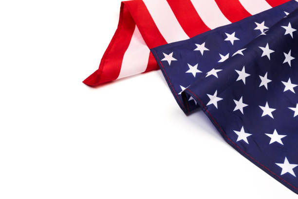 istock american flag isolated on white background - Image 1137498919