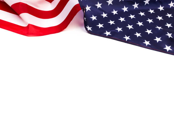 istock american flag isolated on white background - Image 1137499327