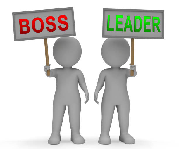 istock Boss Vs Leader Signs Mean Leading A Team Better Than Managing 3d Illustration 1137501221