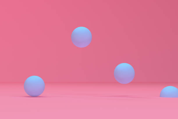 istock Geometric pink cream scene with yellow and blue 3d rendering . Concept : cute , love , minimal. 1137501809
