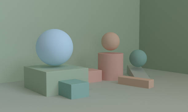 istock Minimalist geometrical abstract background, pastel colors, 3D render, trend poster, Illustration. 1137501854