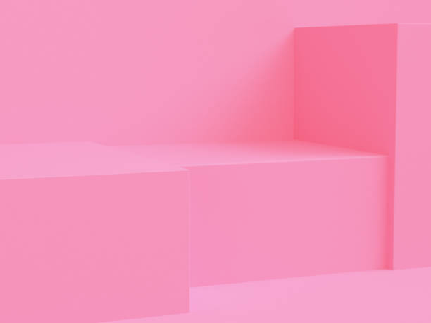 istock Geometric pink cream scene rendering . Concept : cute , love , minimal. 1137502073