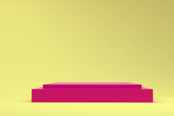 istock Colorful 3d shape Minimalist scene geometrical abstract background, 3D render. 1137502143