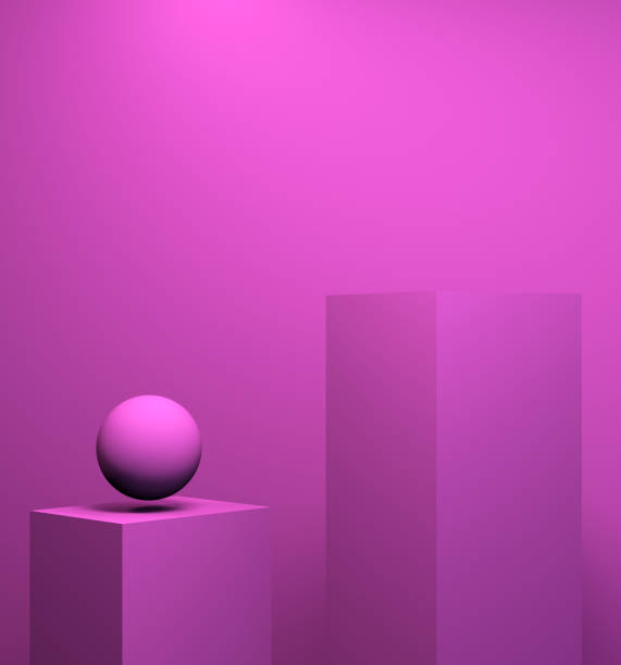 istock Minimalist abstract background, primitive geometrical figures, pastel colors, 3D render. 1137502147