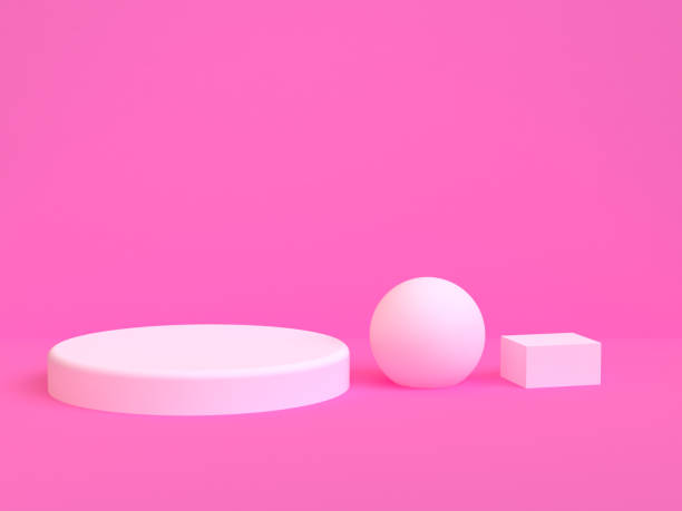 istock Minimalist abstract background, primitive geometrical figures, pastel colors, 3D render. 1137502148