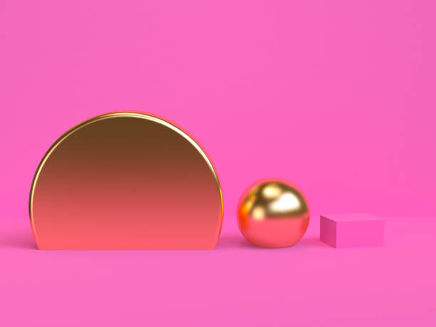 istock Minimalist abstract background, primitive geometrical figures, pastel colors, 3D render. 1137502328