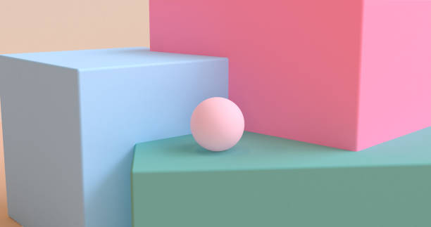 istock 3d Minimalist geometrical abstract background, pastel colors, 3D render. 1137502331