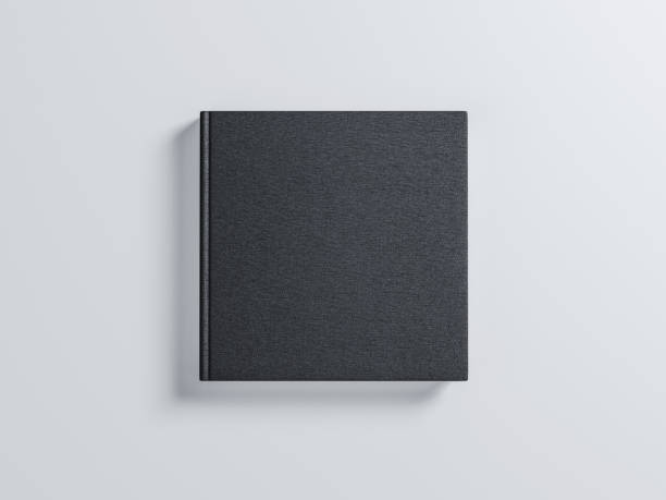istock Black square blank Book Mockup with textured hard cover 1137504145