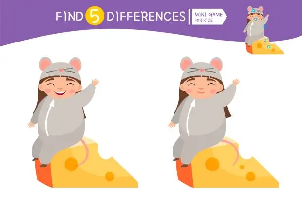 Vector illustration of Find differences.