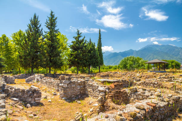 The Archaeological Park of Dion. The Archaeological Park of Dion, located at foot of Mount Olympus, Greece, Europe. katerini greece photos stock pictures, royalty-free photos & images