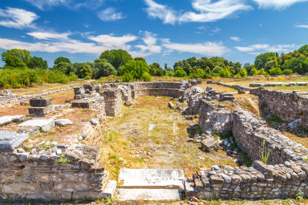 The Archaeological Park of Dion. The Archaeological Park of Dion, located at foot of Mount Olympus, Greece, Europe. katerini greece photos stock pictures, royalty-free photos & images