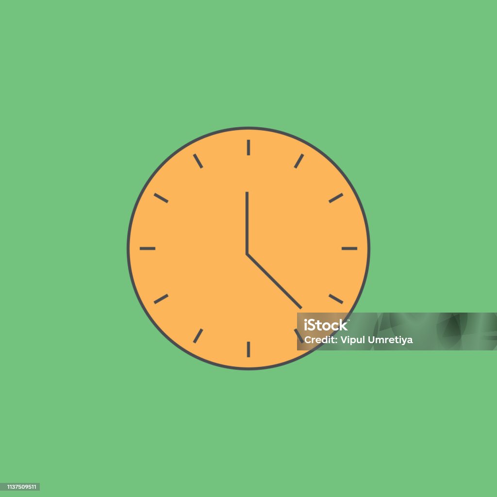 Clock icon isolated on background. Vector illustration India, Alarm, Arrow Symbol, Business, Circle Alarm stock vector