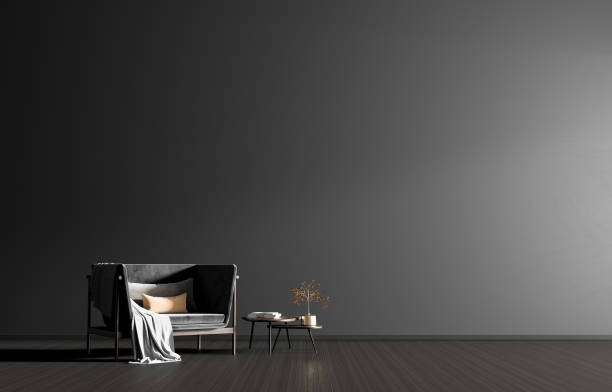 istock Minimalist interior with armchair. Scandinavian style hipster interior. 3D illustration. 1137511743