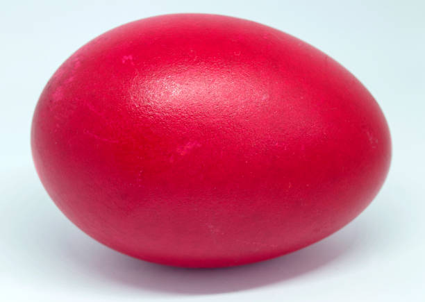 istock Close-up of a duck egg in red. 1137512124