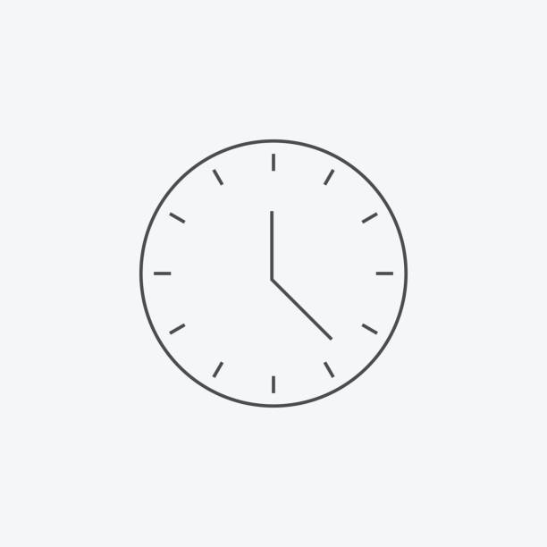 Clock icon isolated on background. Vector illustration India, Alarm, Arrow Symbol, Business, Circle clock hand stock illustrations