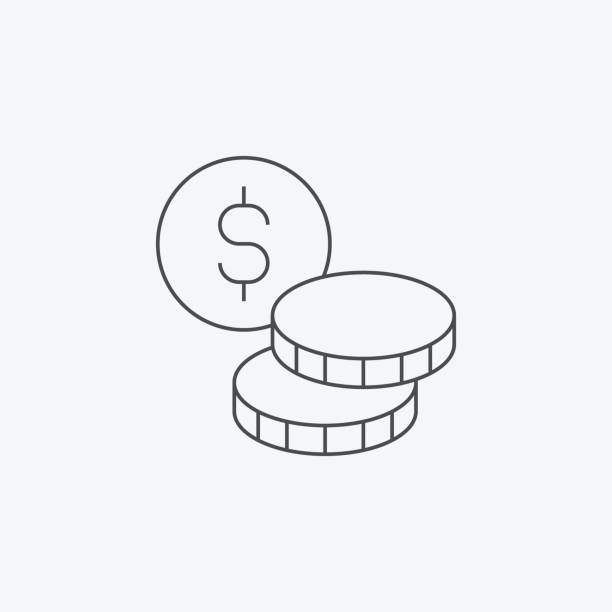 illustrazioni stock, clip art, cartoni animati e icone di tendenza di illustrazione vettoriale dello stack di monete, - heap currency british pounds stack