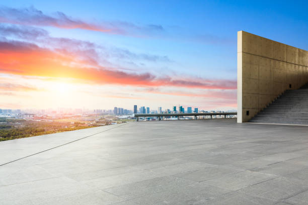 istock Panoramic city skyline and buildings with empty square floor in Shanghai 1137514798