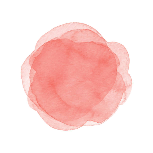 수채화 산호 점 배경 - coral pink abstract paint stock illustrations