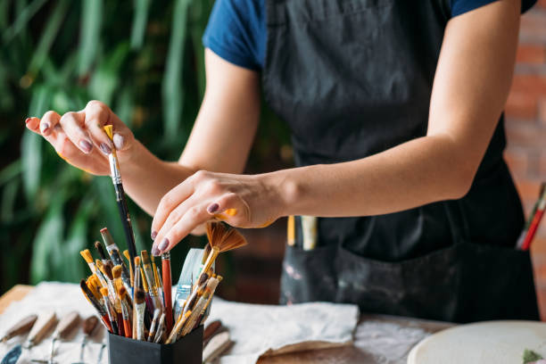 artist supplies artwork studio workplace woman