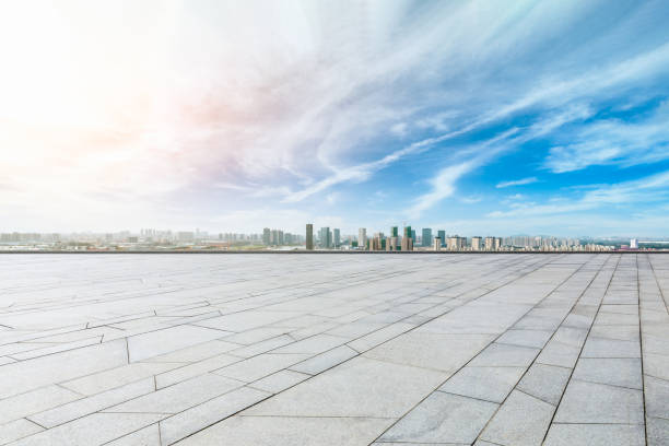 istock Panoramic city skyline and buildings with empty square floor in Shanghai 1137518087