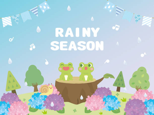 ilustrações, clipart, desenhos animados e ícones de estação chuvosa background1 - rainy season